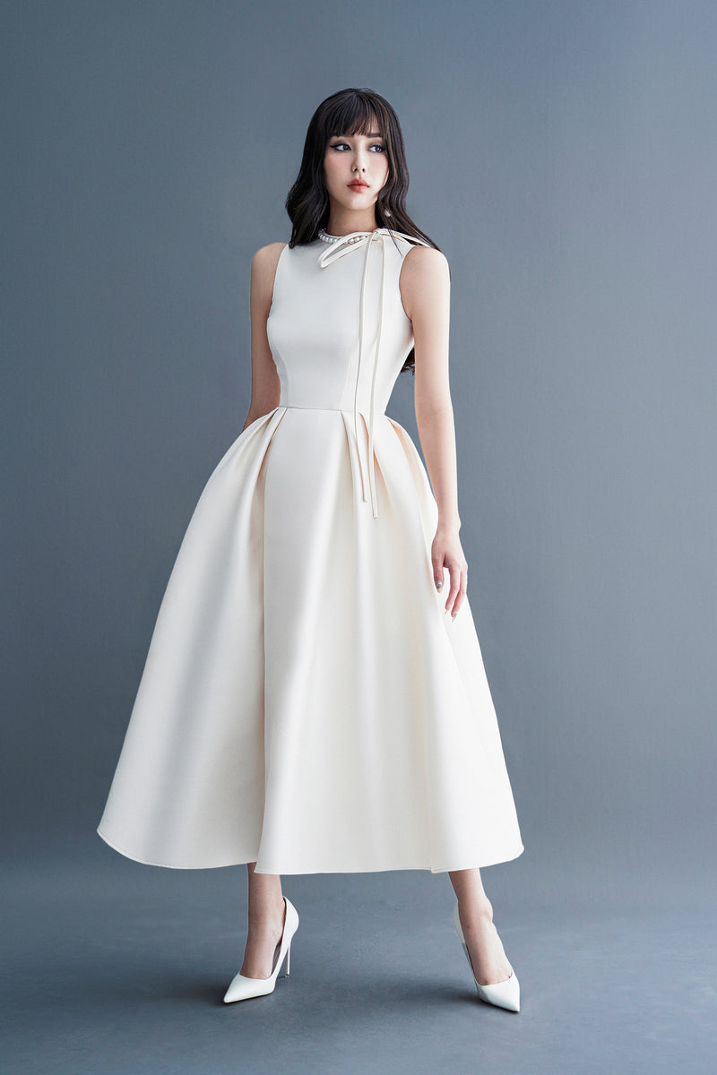 LADUREE Pearl Embellished Midi Dress – GIANA official website
