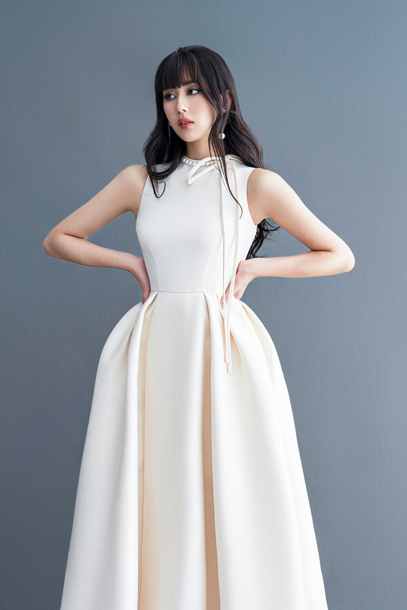 LADUREE Pearl Embellished Midi Dress – GIANA official website