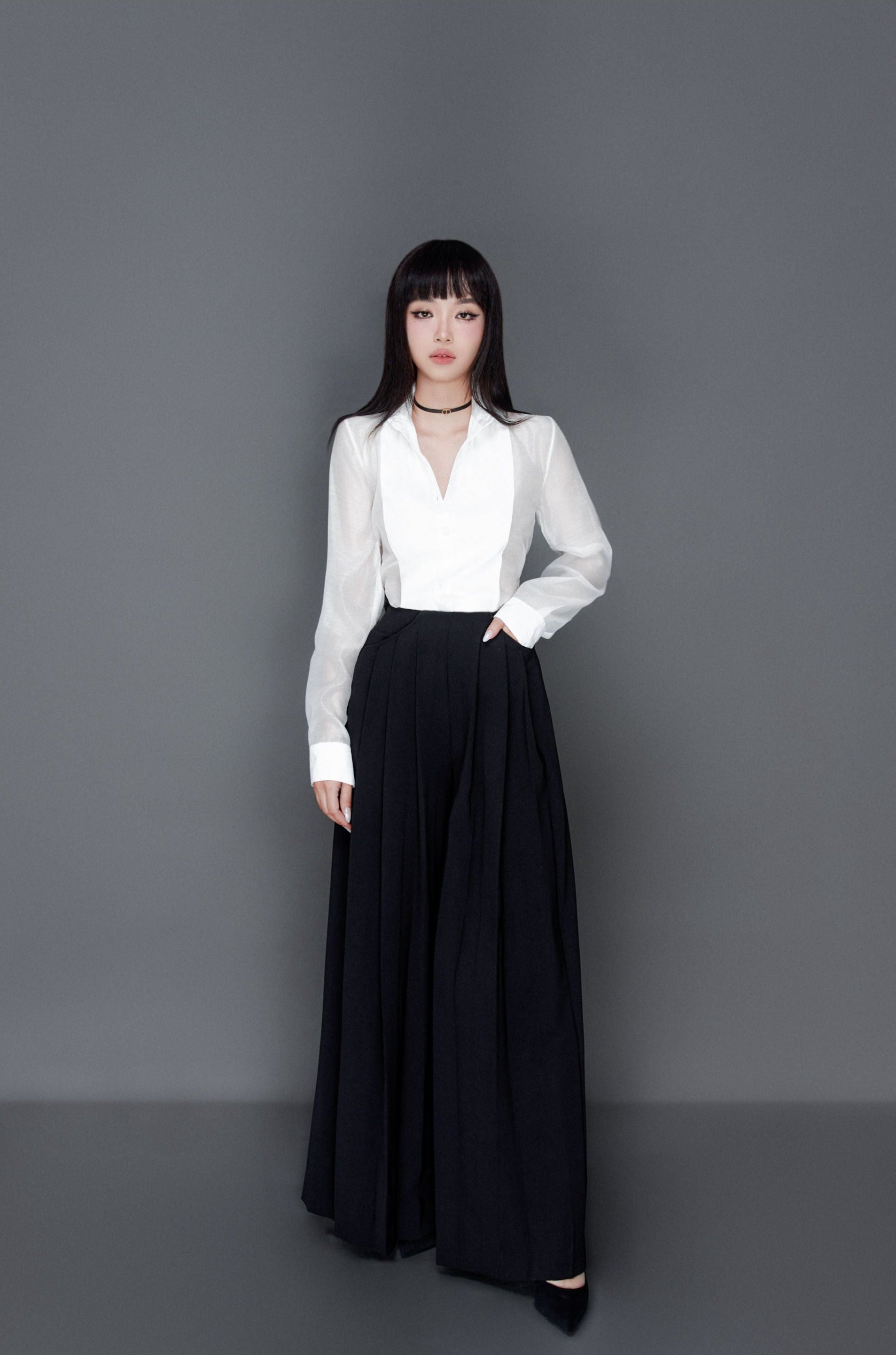 Pleated Palazzo Trousers