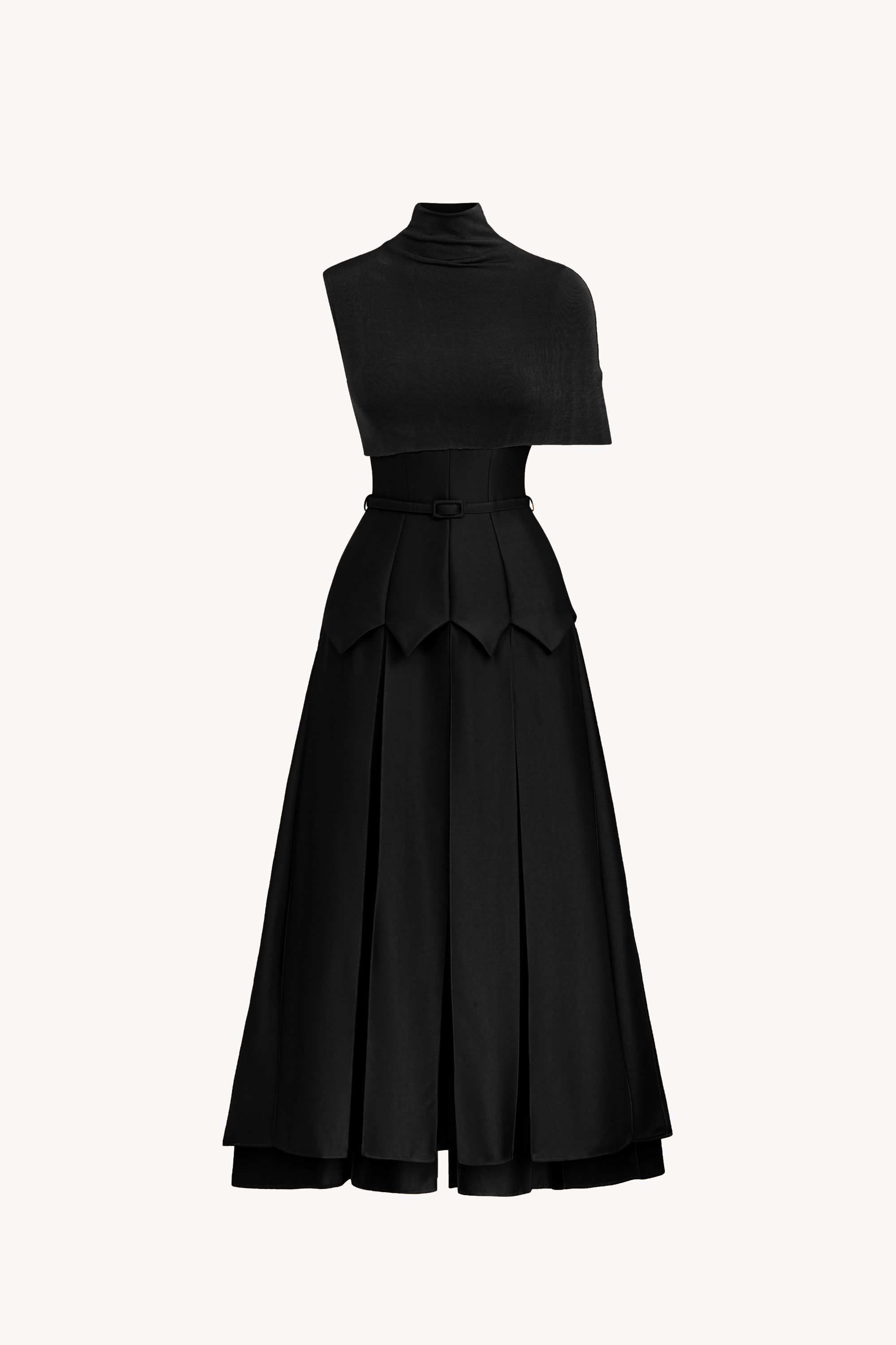 ABSOLEM Pleated Midi Dress