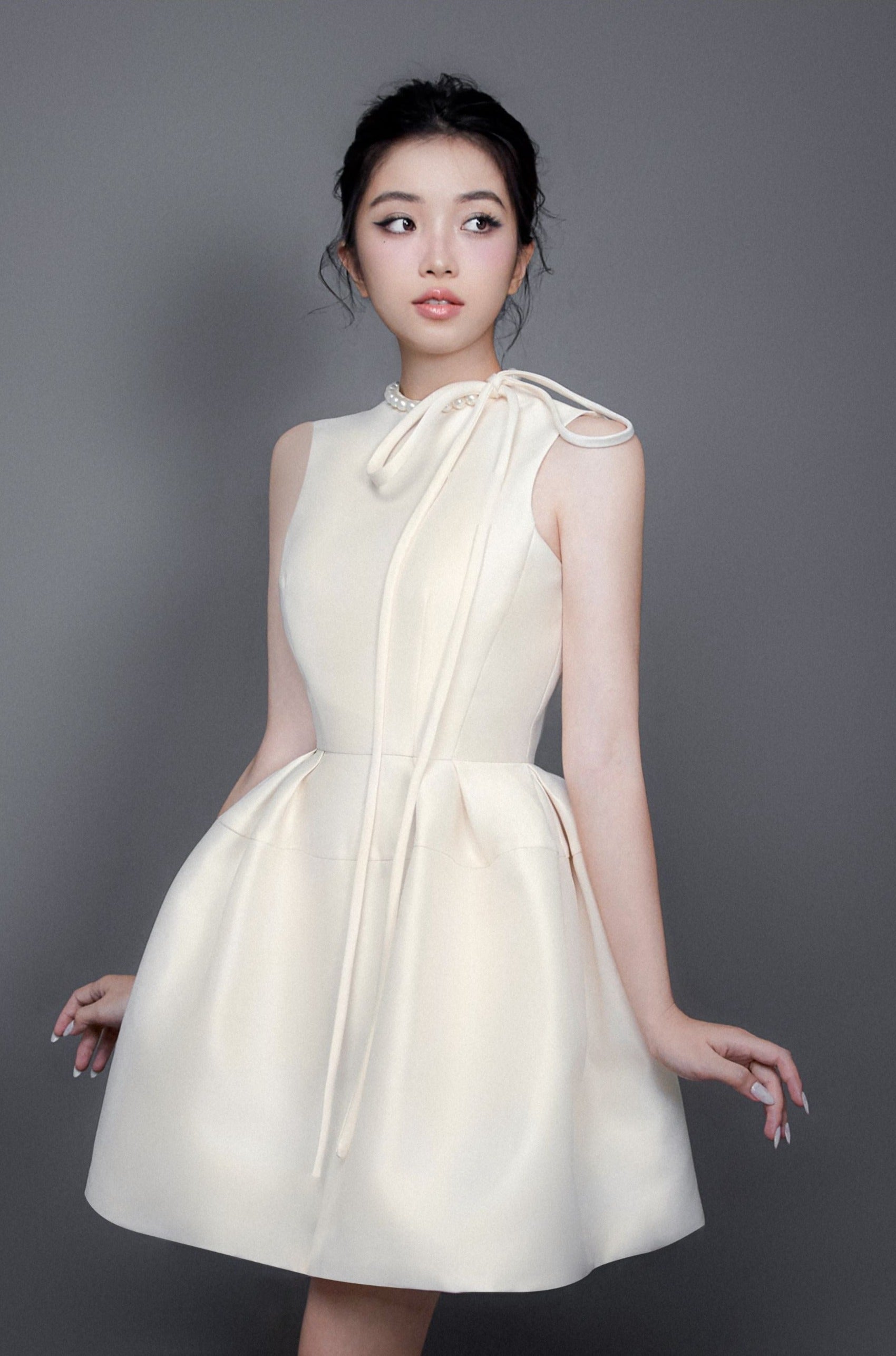 LADUREE Pearl Embellished Mini Dress – GIANA official website
