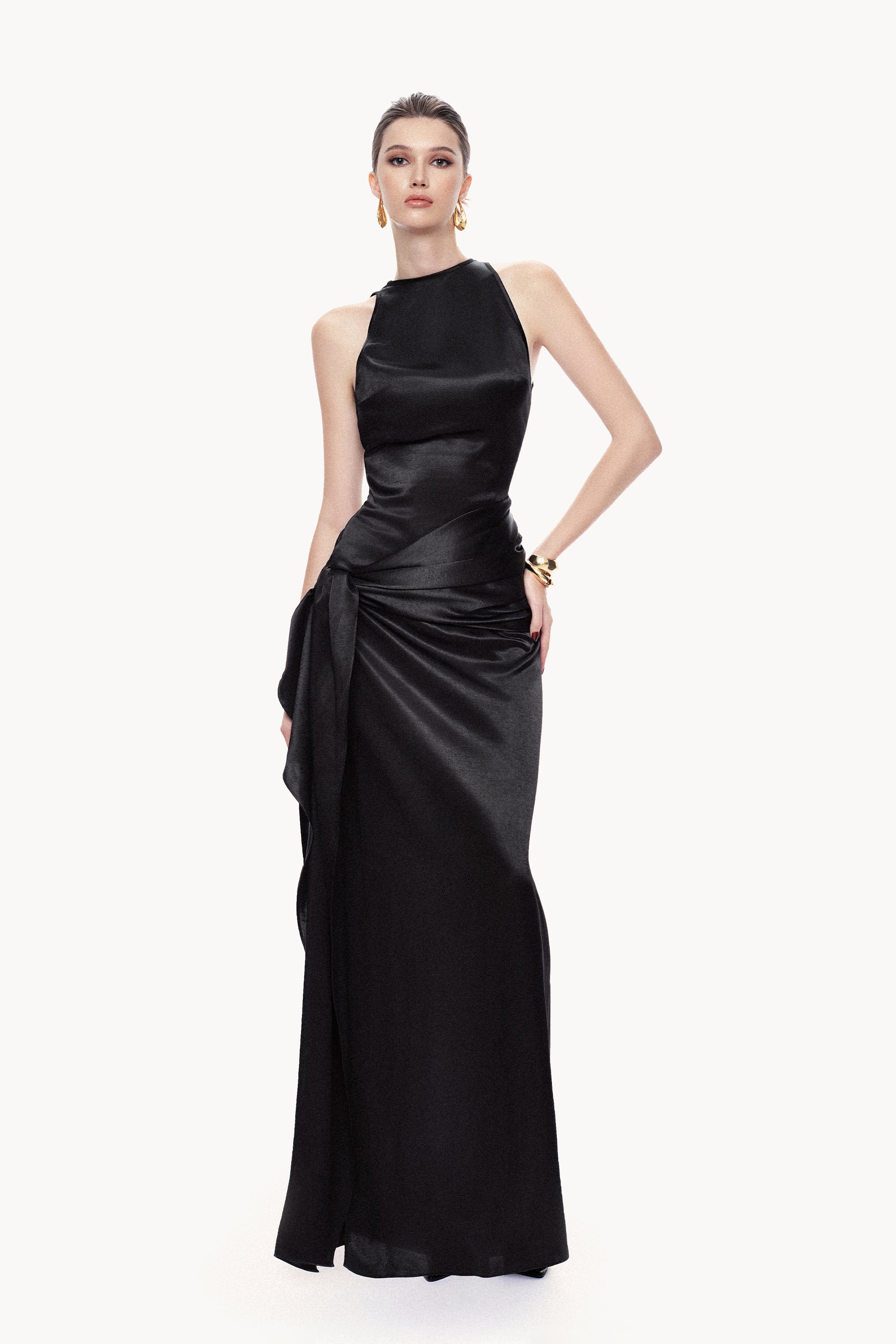 LAN Embroidered Long Dress