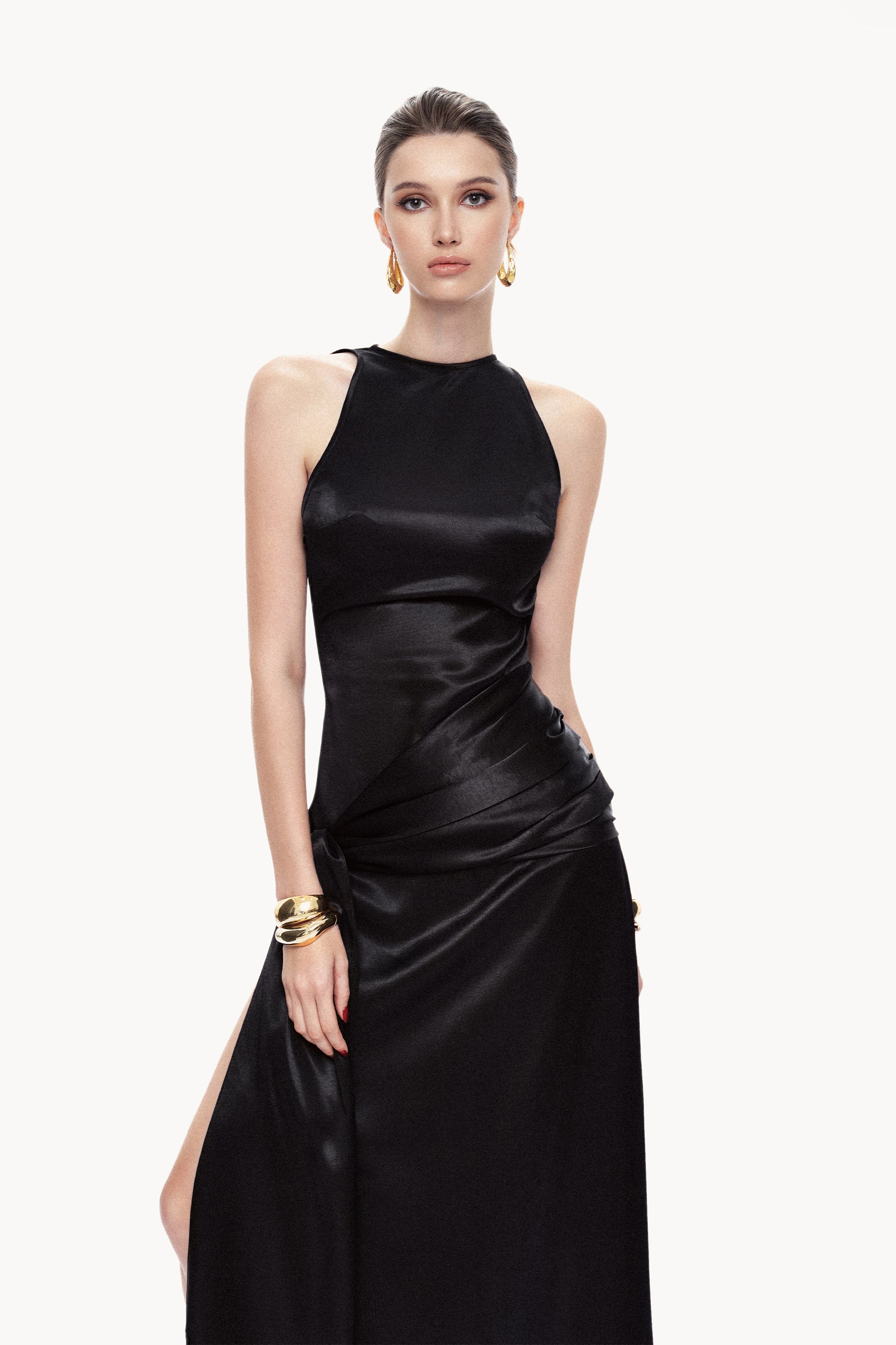 LAN Embroidered Long Dress