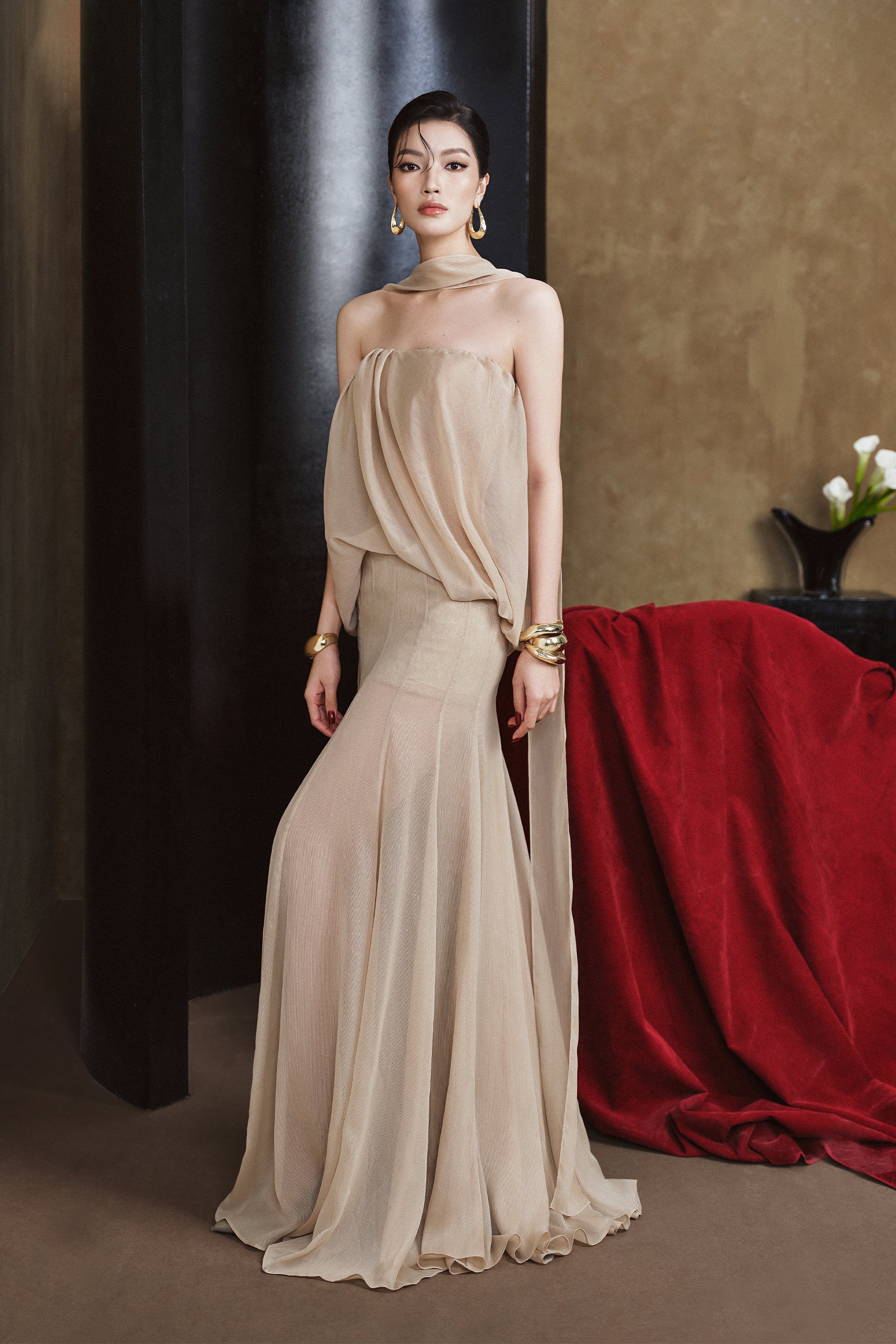 MER Asymmetrical Long dress