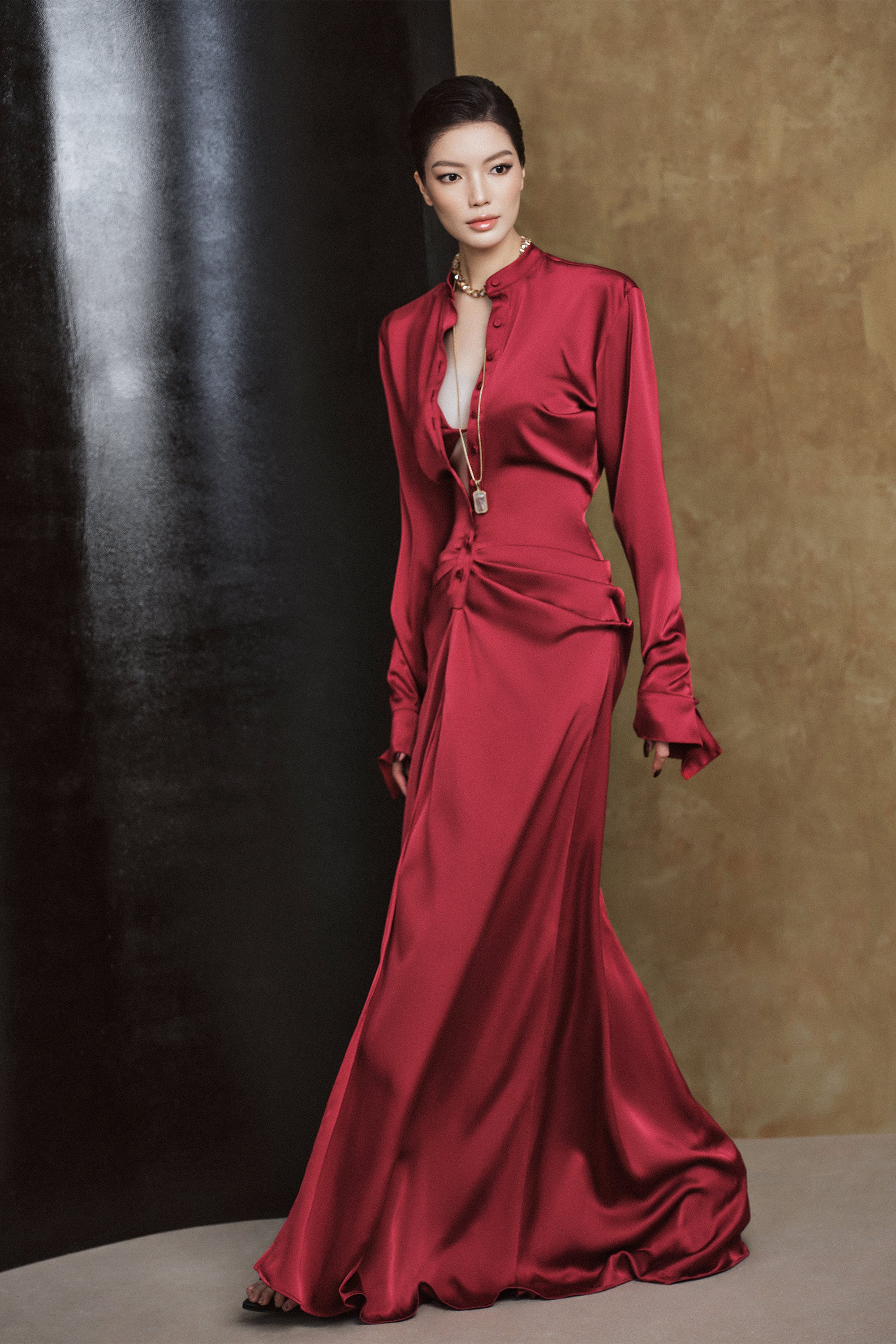 VIN Gathered Shirtdress