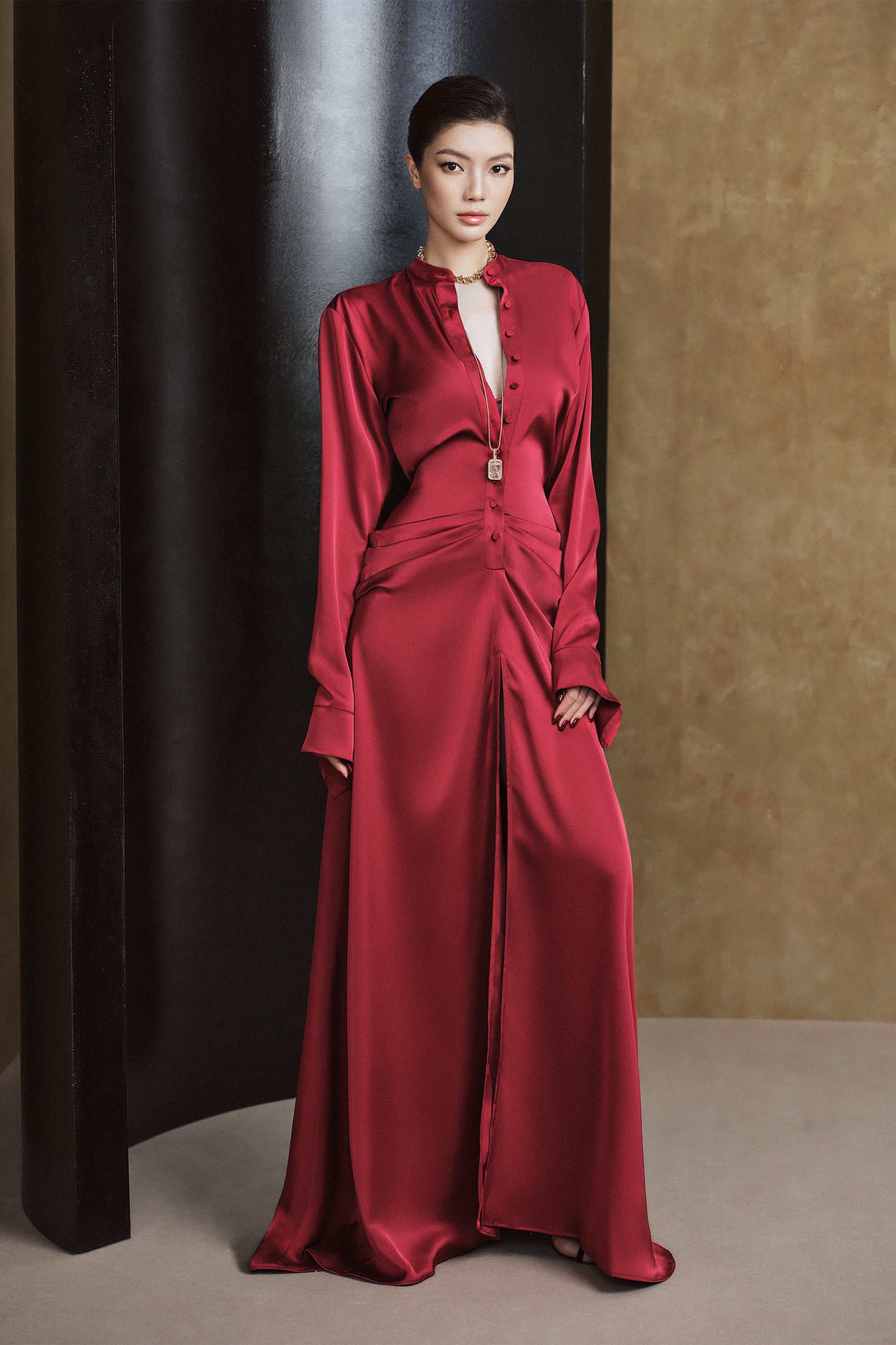 VIN Gathered Shirtdress