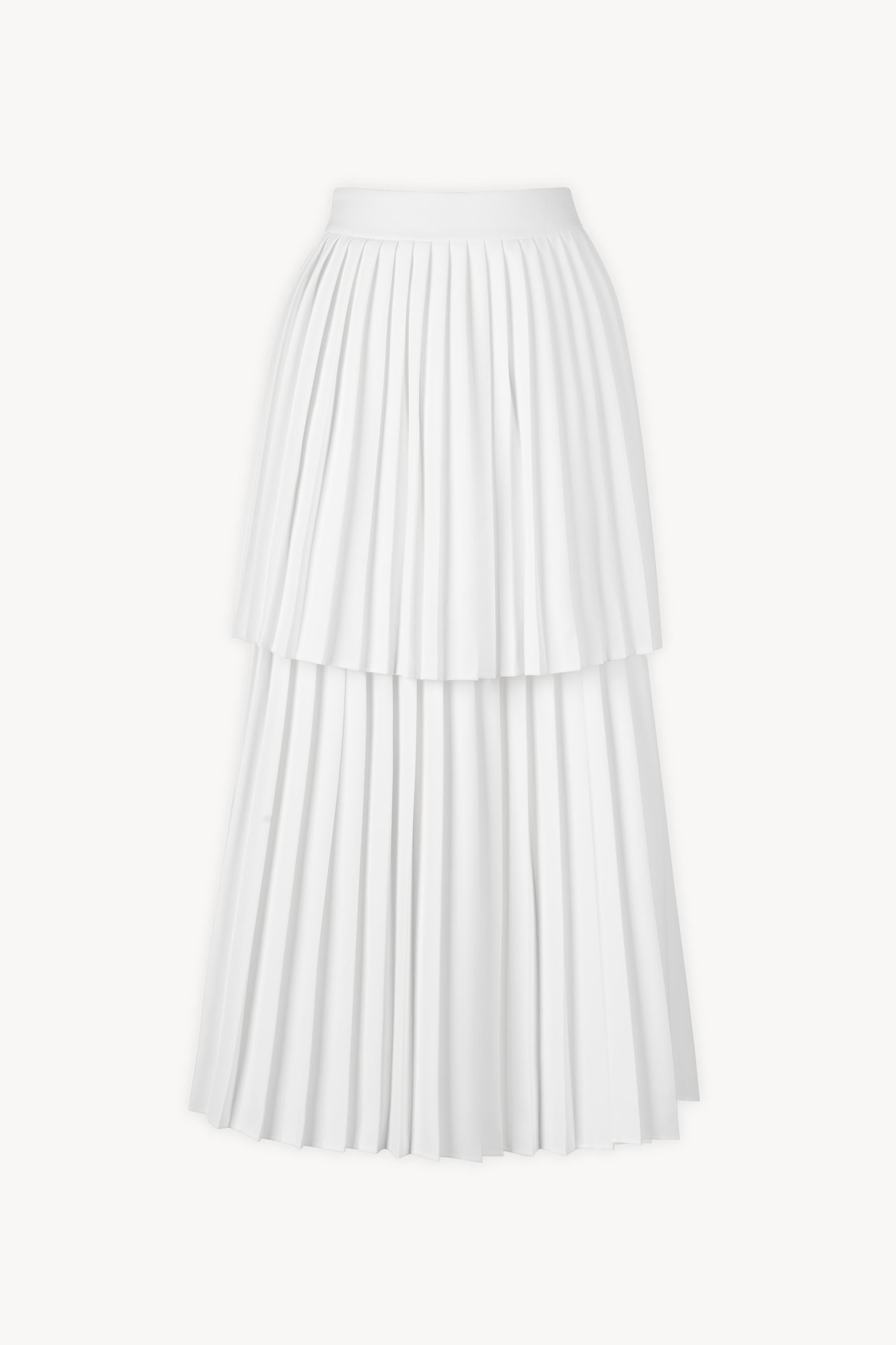 Pleated Tiered Skirt