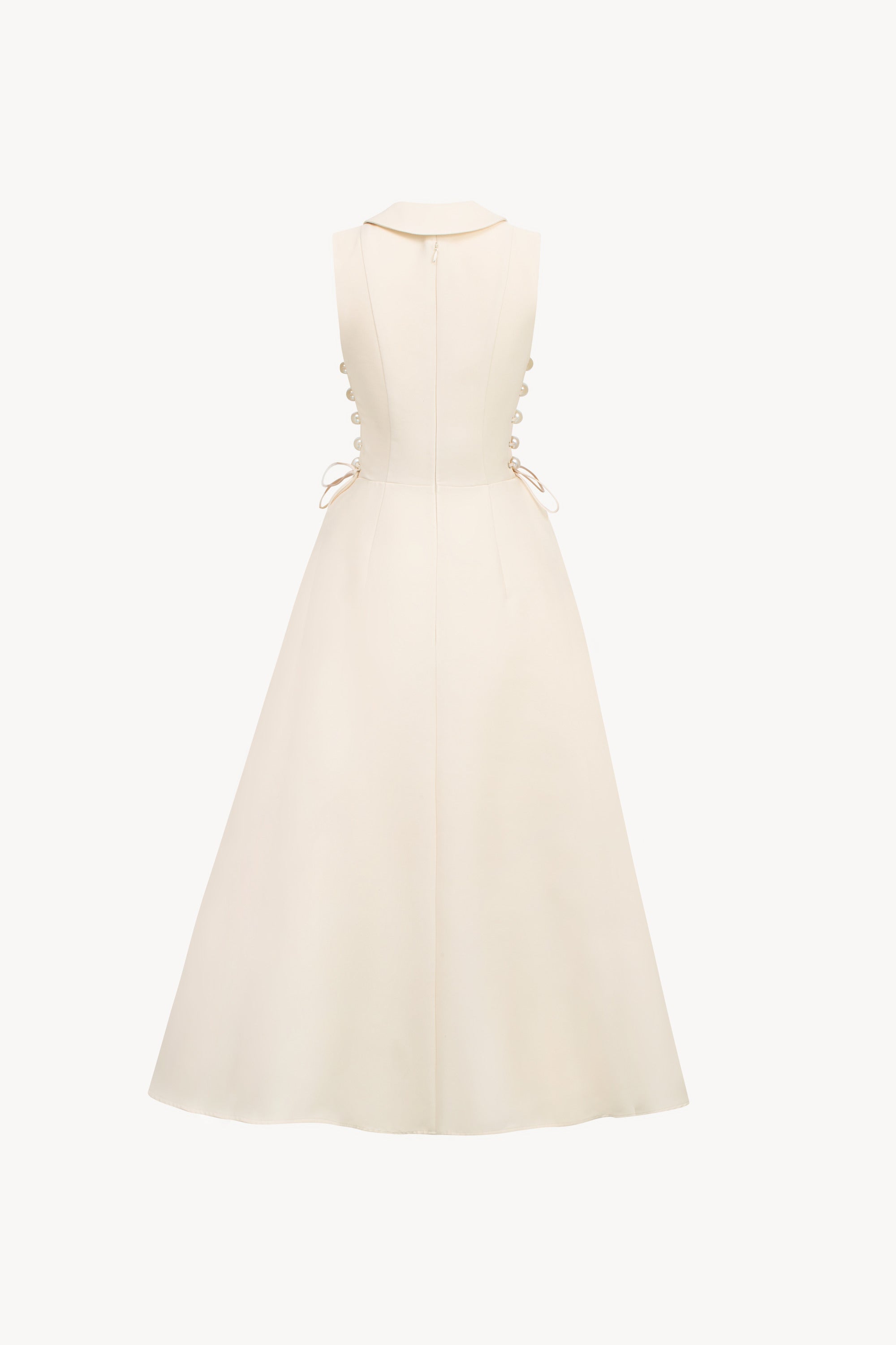 DUCHESS Lace-up with pearl Midi Dress – GIANA official website