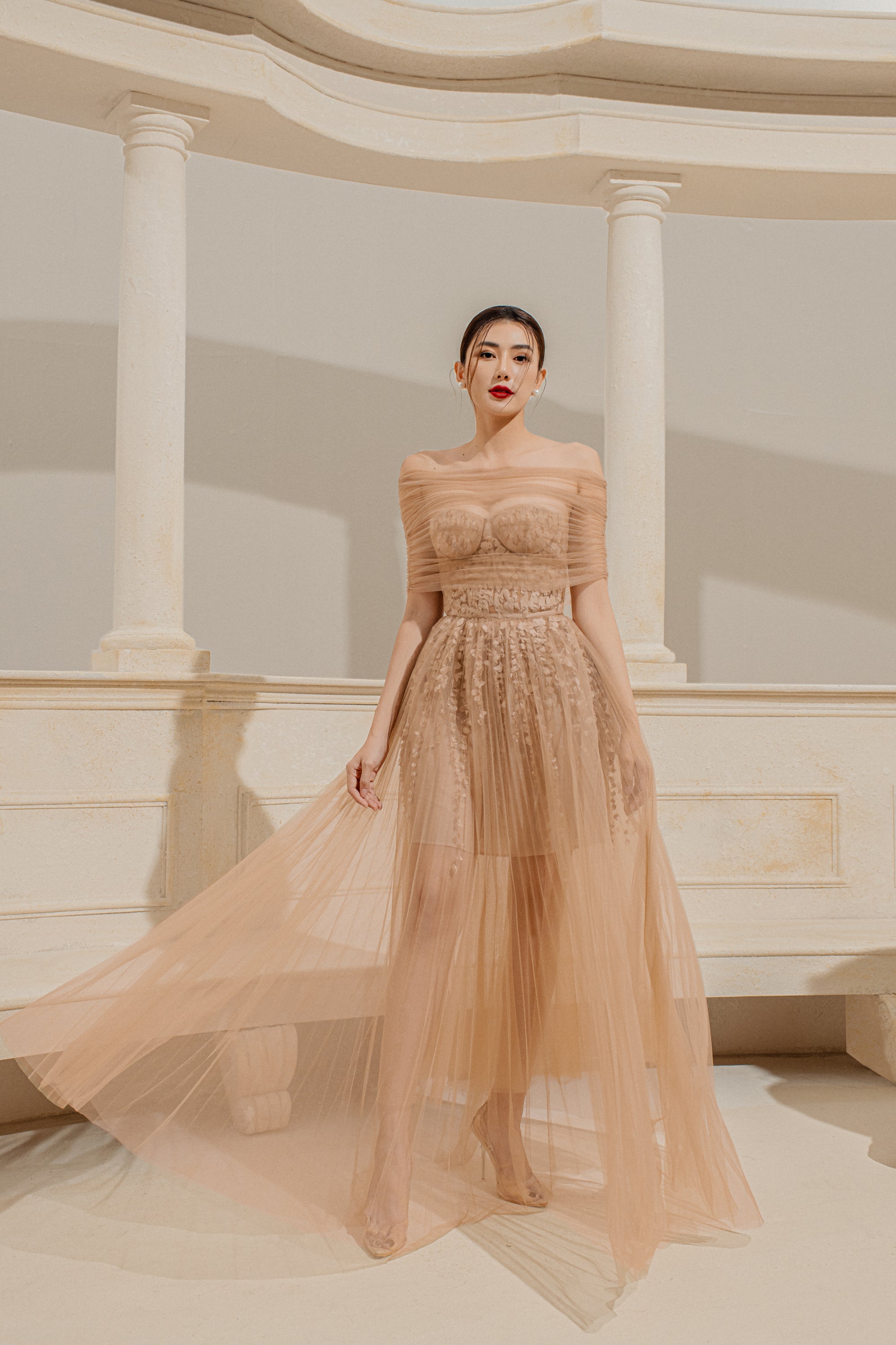 JARDIN Embroidered Tulle Gown
