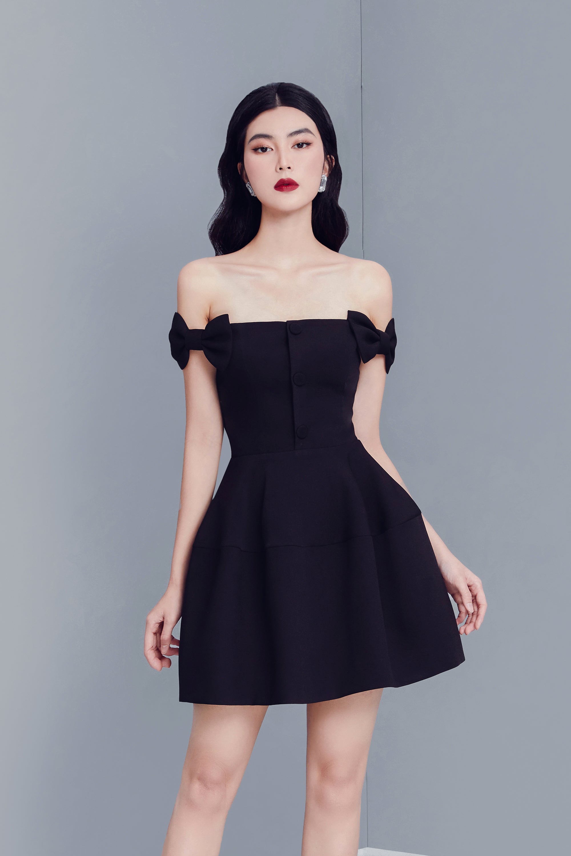 Bow Shoulder Mini Dress