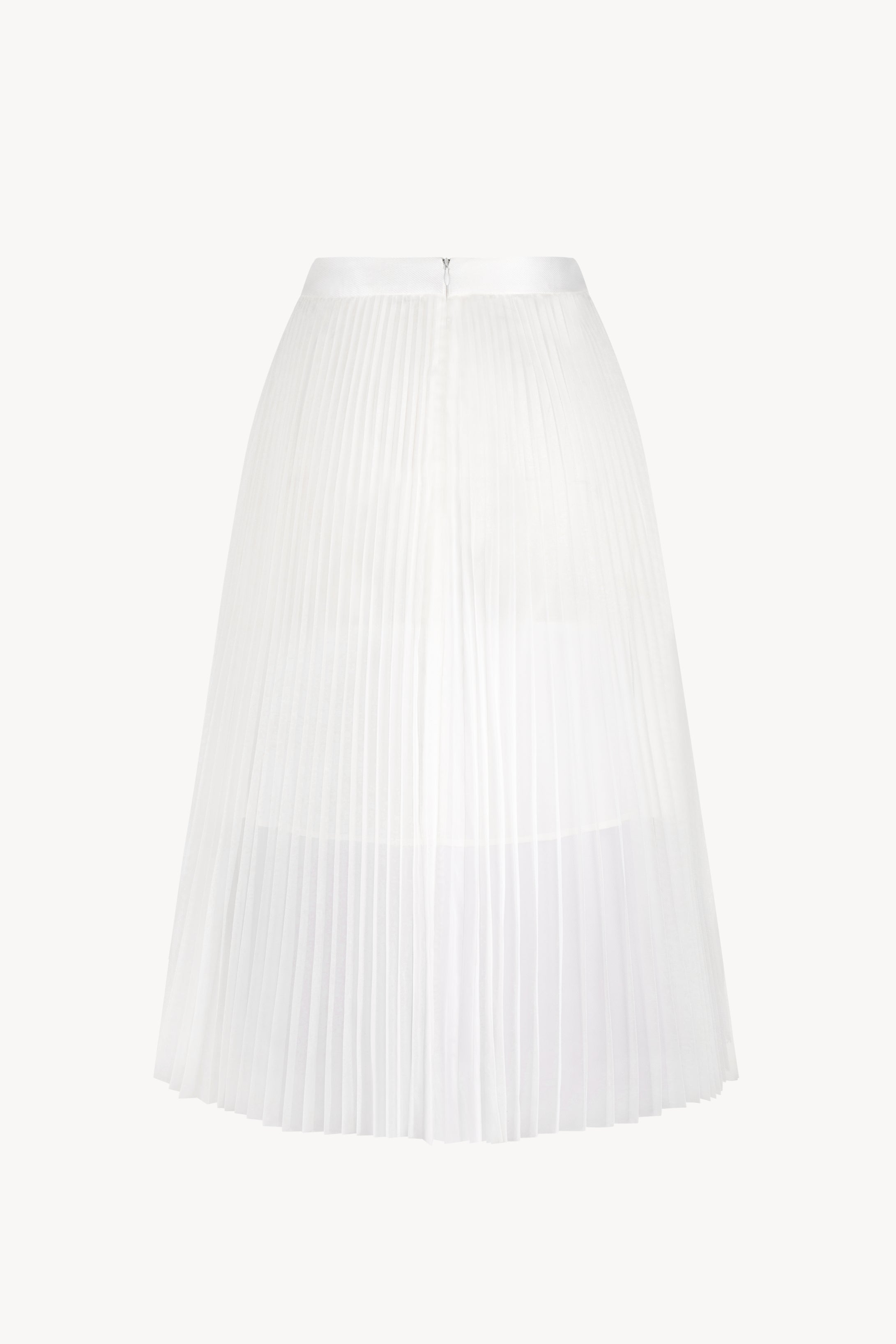 Pleated See-through Midi Skirt